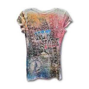 Idea New York Rhinestone Short Sleeve Y2K T-shirt
